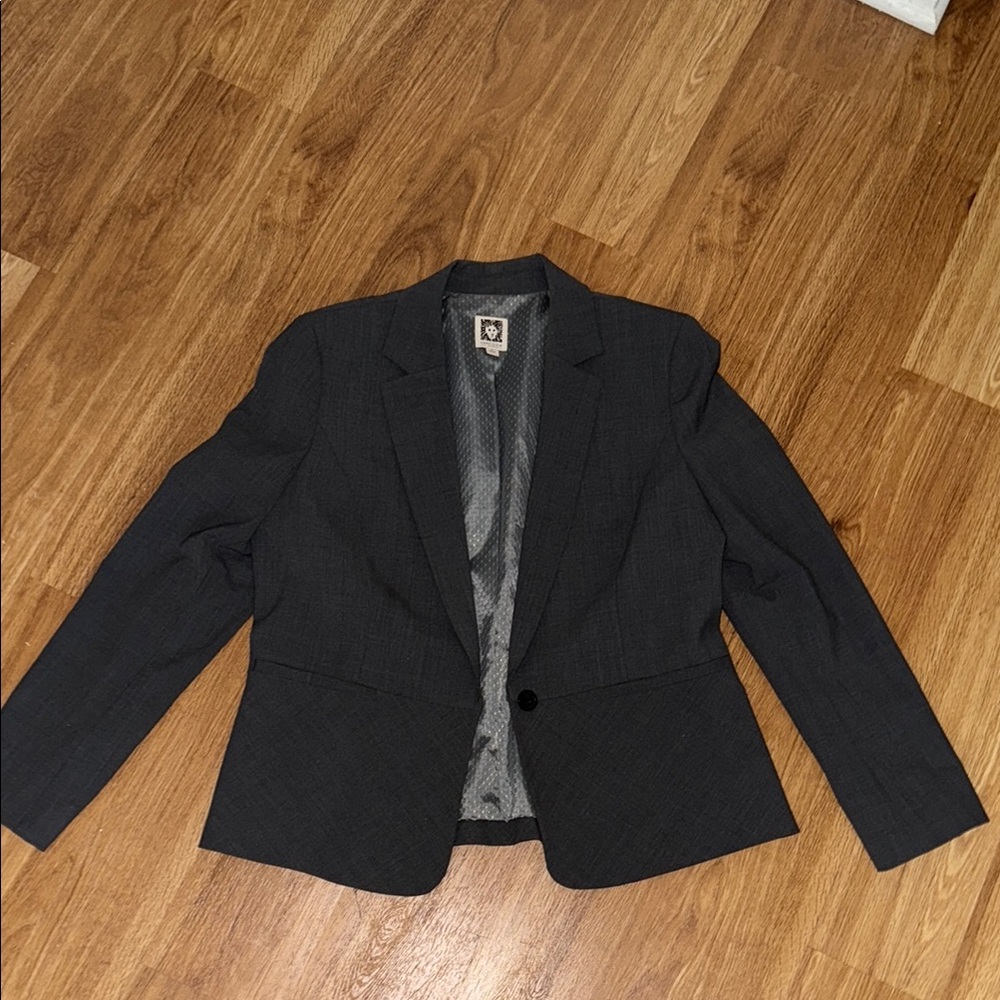 Anne Klein Gray Blazer Tailored Suit Jacket